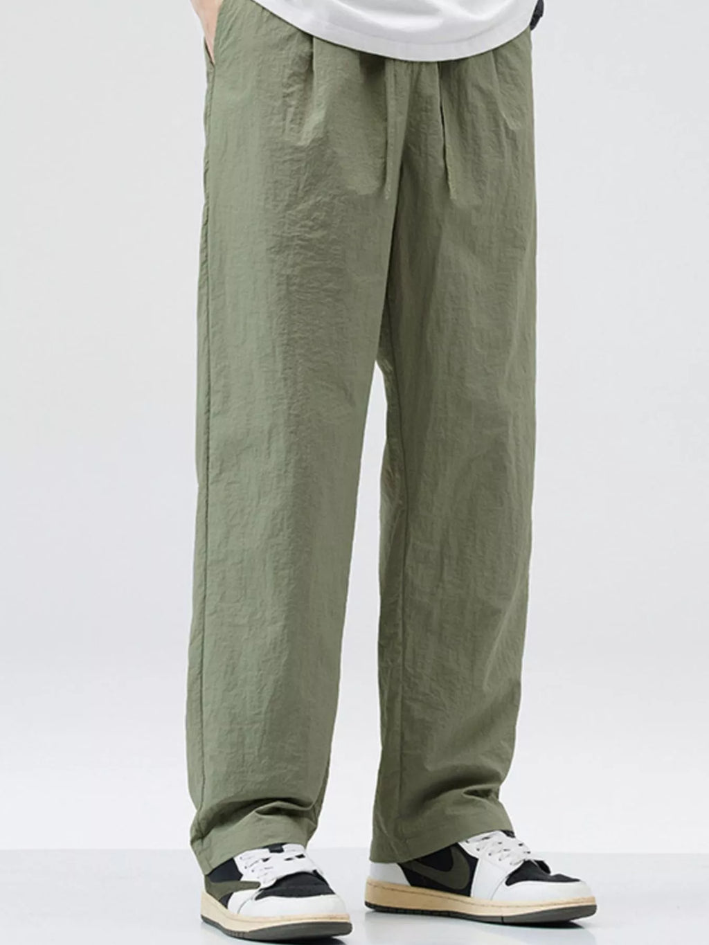 Lightweight Wide Leg Casual Pants Plus Size in Dark Gray for Men