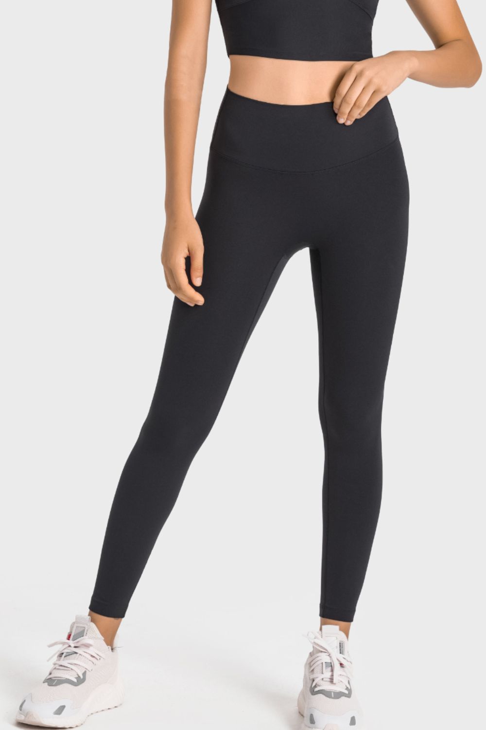 High-Rise Wide Waistband Yoga Leggings in Sky Blue for Women