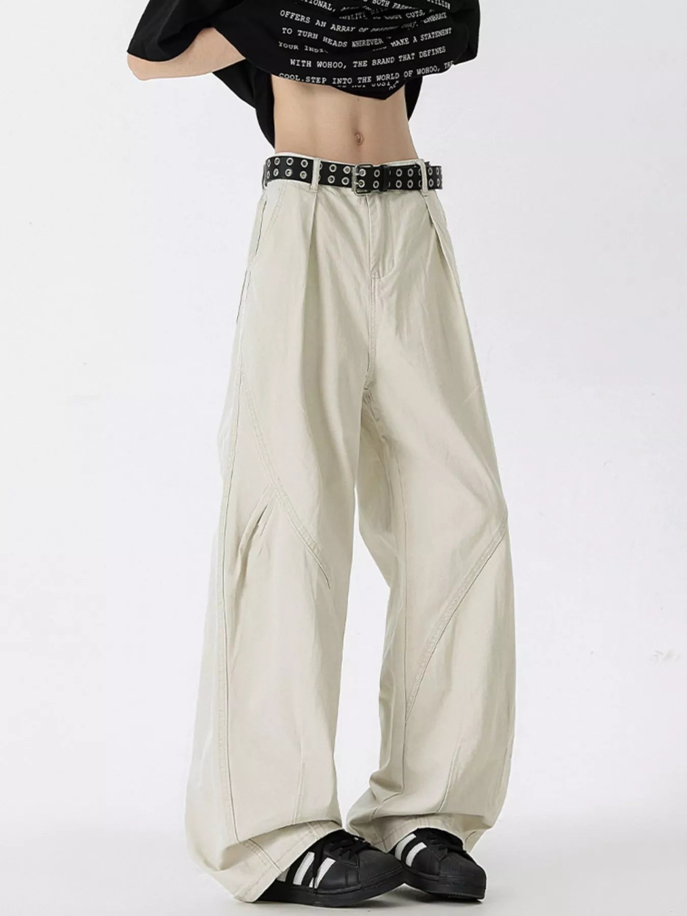 Wide Leg Jeans Plus Size in Green in Off-White for Men