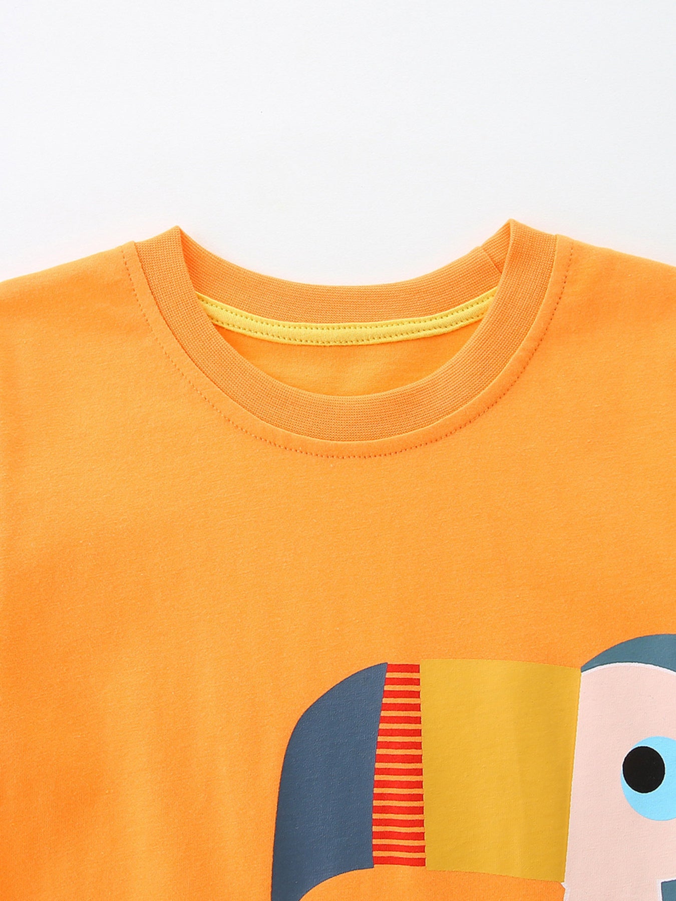 Toucan Graphic Round Neck Tee in Sherbet for Boys