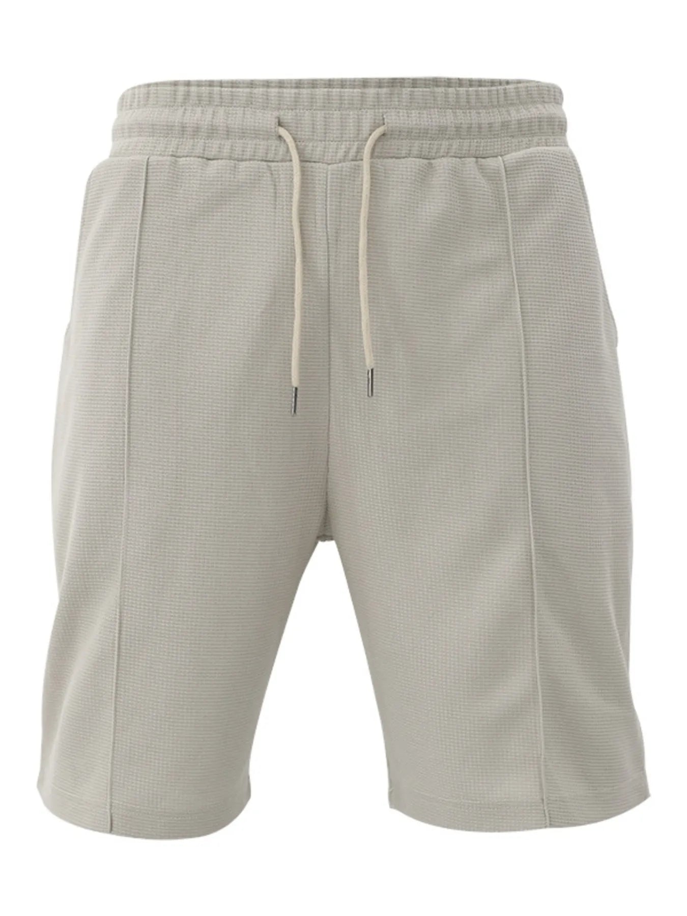 Round Neck Tee and Shorts Set Plus Size in Khakis for Men