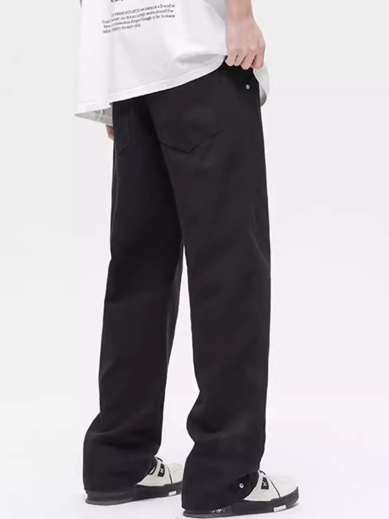 Washed Wide Leg Jeans Plus Size in White for Men