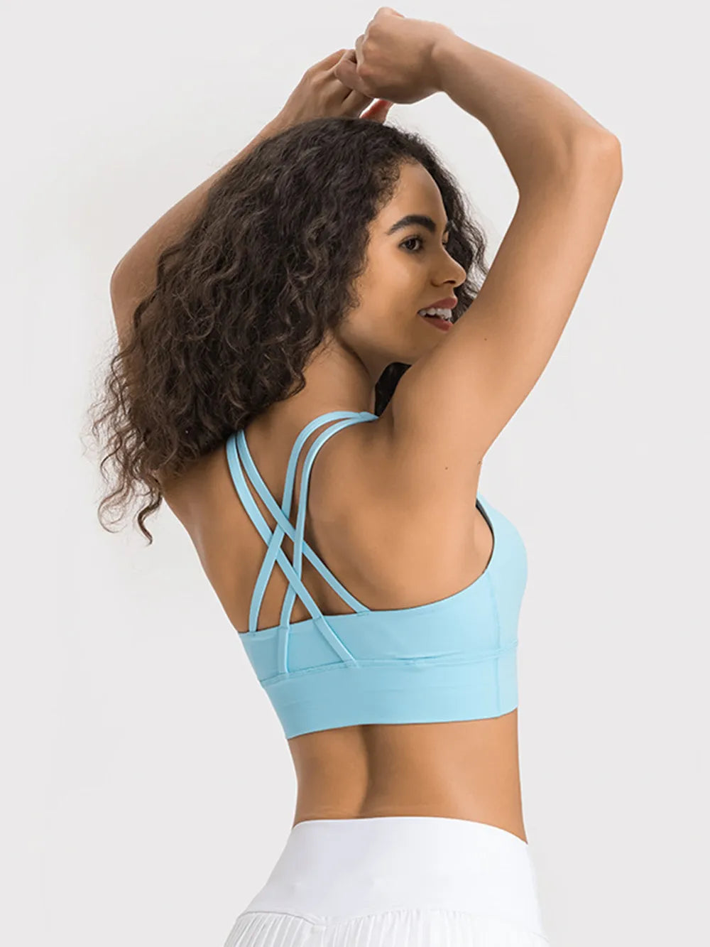 Crisscross Scoop Neck Active Tank in Green for Women