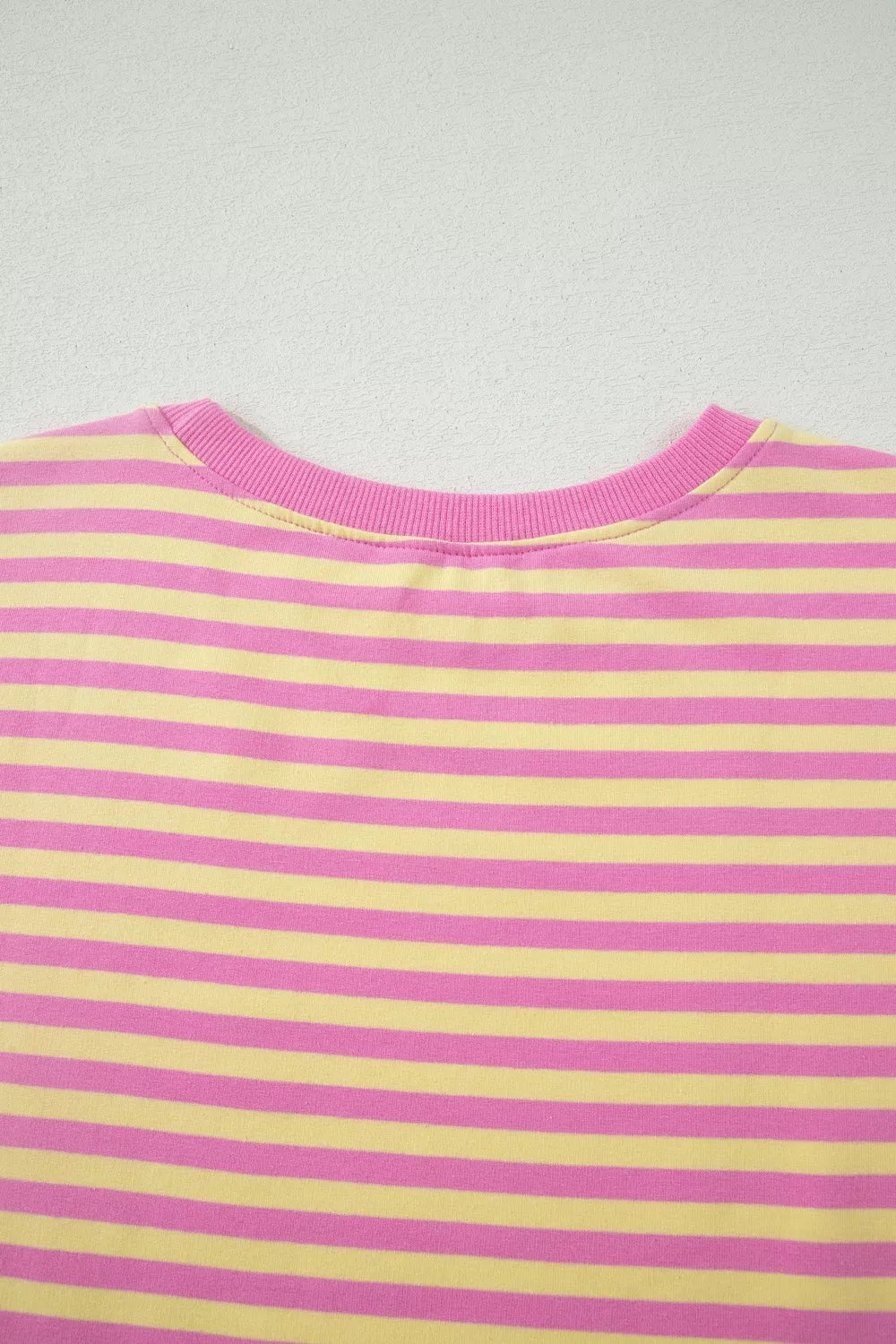 Striped Round Neck Tee and Shorts Casual Set for Women