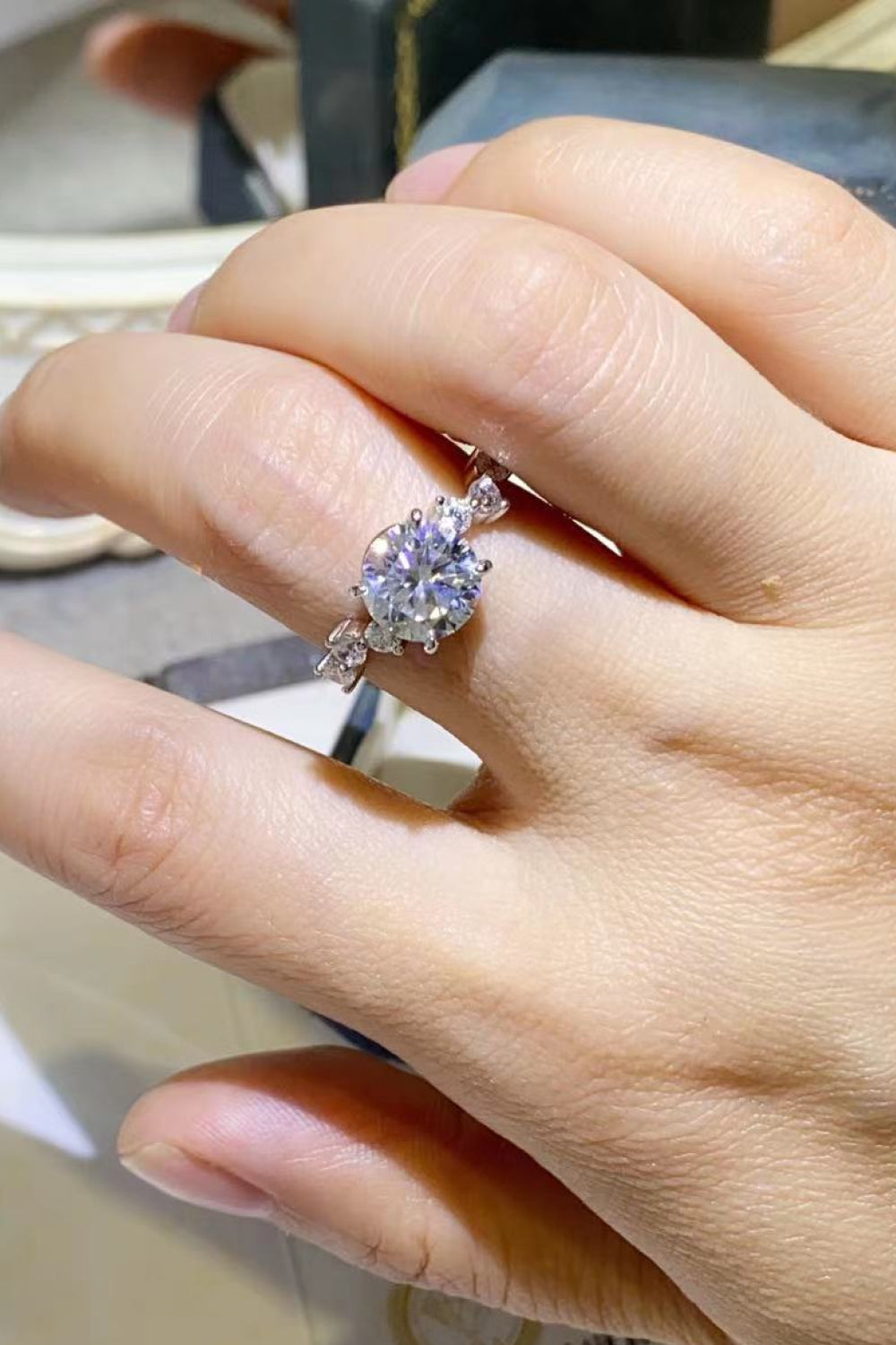 2 Carat Moissanite 925 Sterling Silver Ring for Women