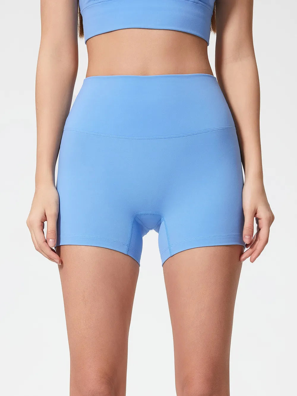 High Waist Active Shorts in Deep Dark Green in Fuchsia Pink for Women
