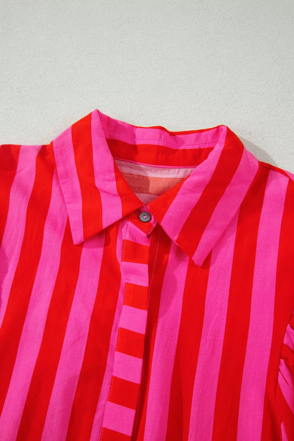 Stripe Puff Sleeve Blouse for Women