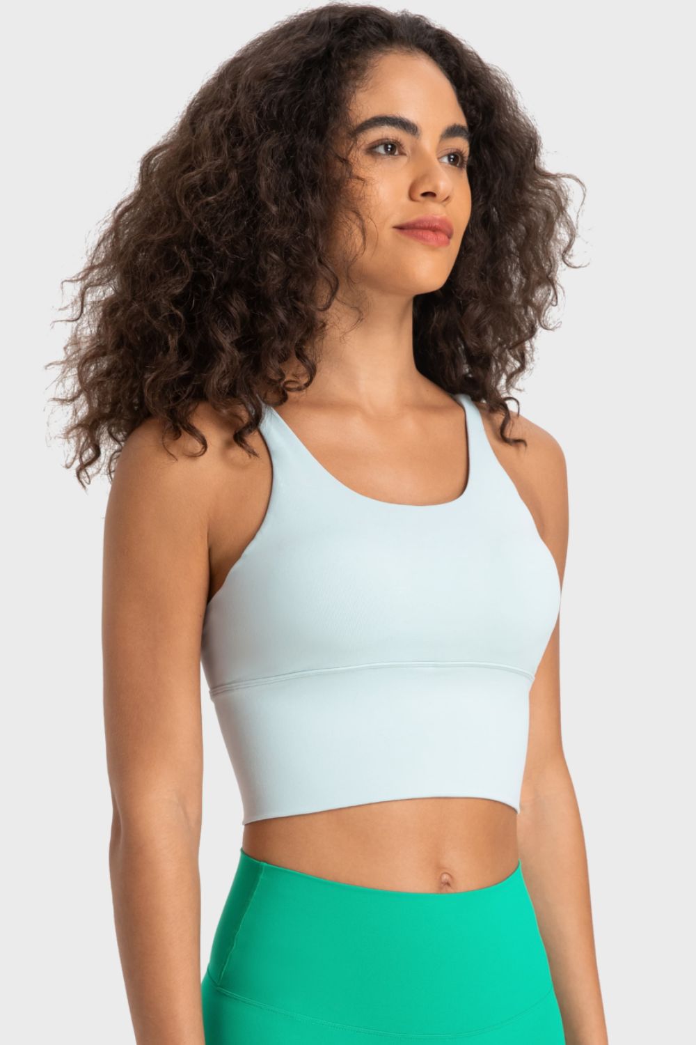 Crisscross Back Ladder Detail Sports Bra in Blush Pink for Women