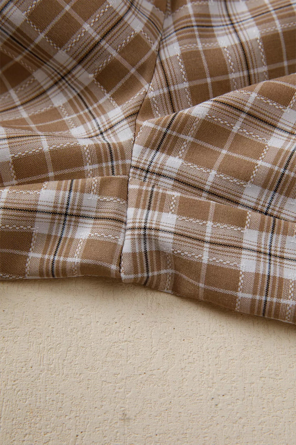 Plaid Print Tie Detail Casual Pants for Women