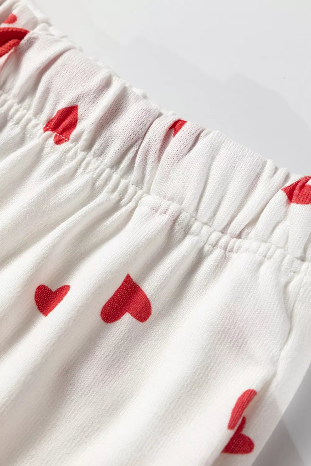 Hearts Printed Long Sleeve Top Drawstring Pants Lounge Set for Women