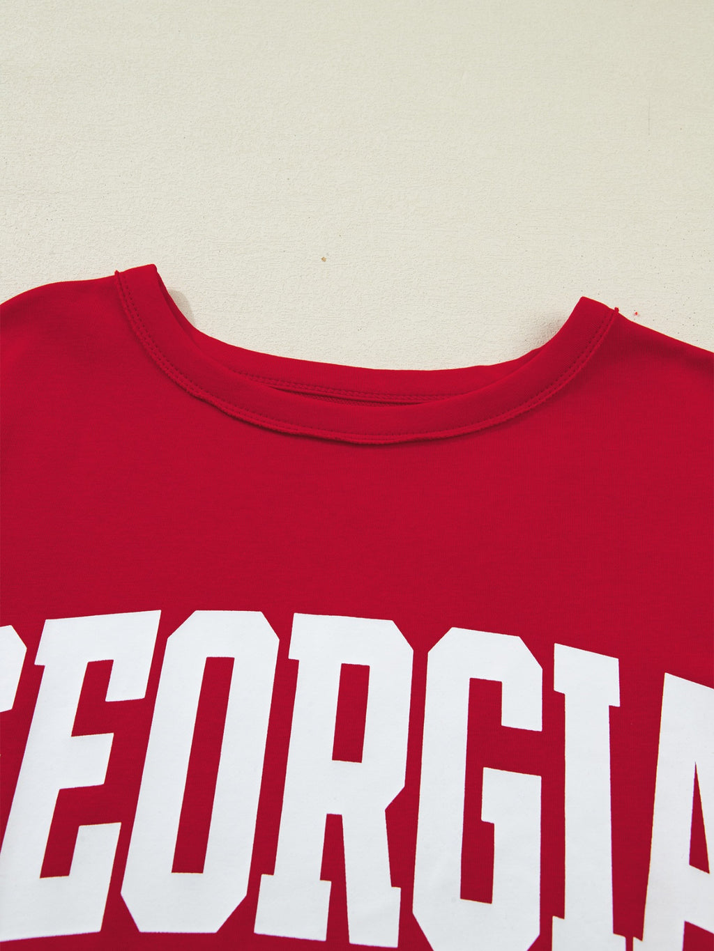 Georgie Letter Raw Seam Drop Shoulder Loose Tee for Women