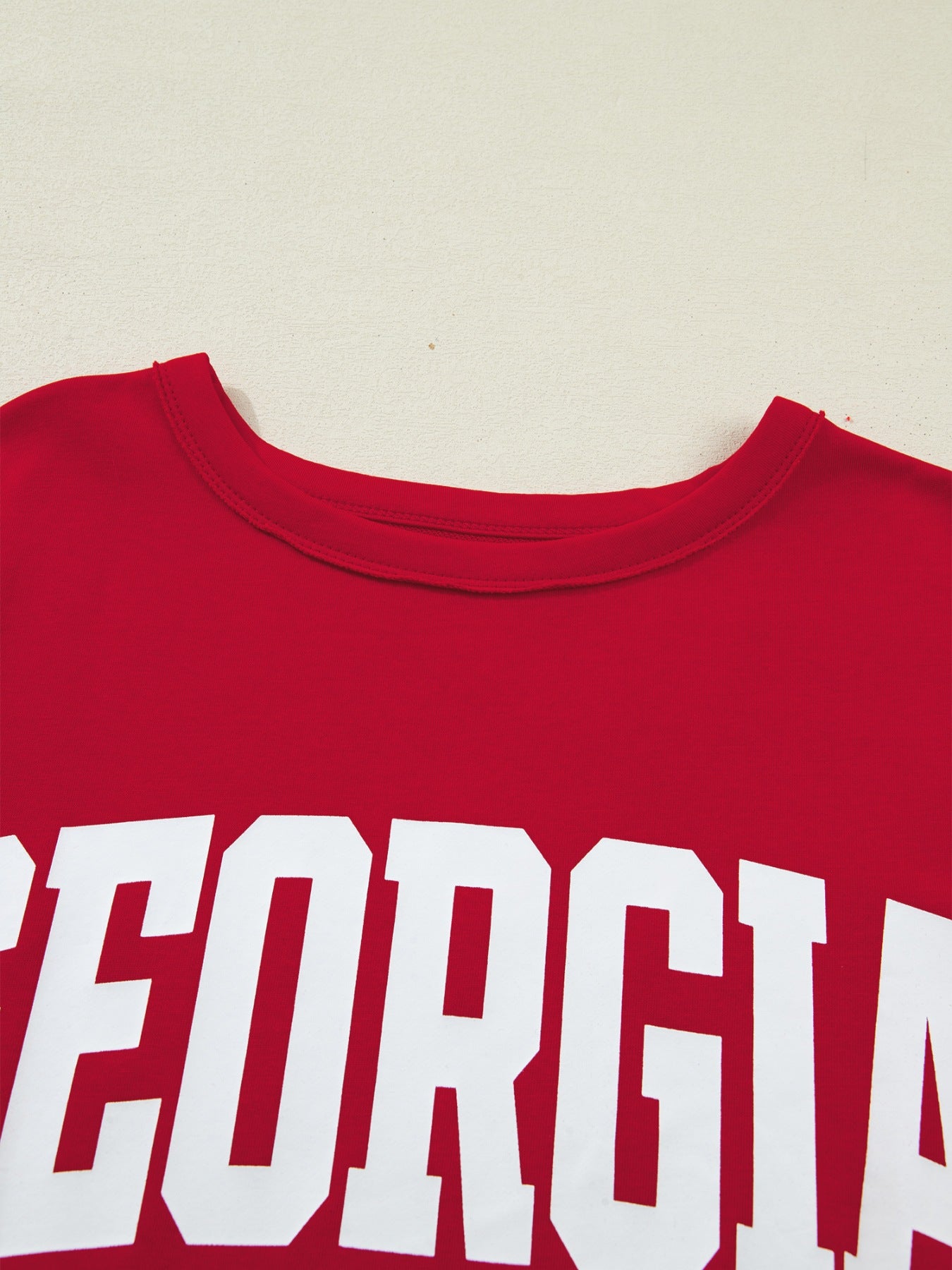 Georgie Letter Raw Seam Drop Shoulder Loose Tee for Women