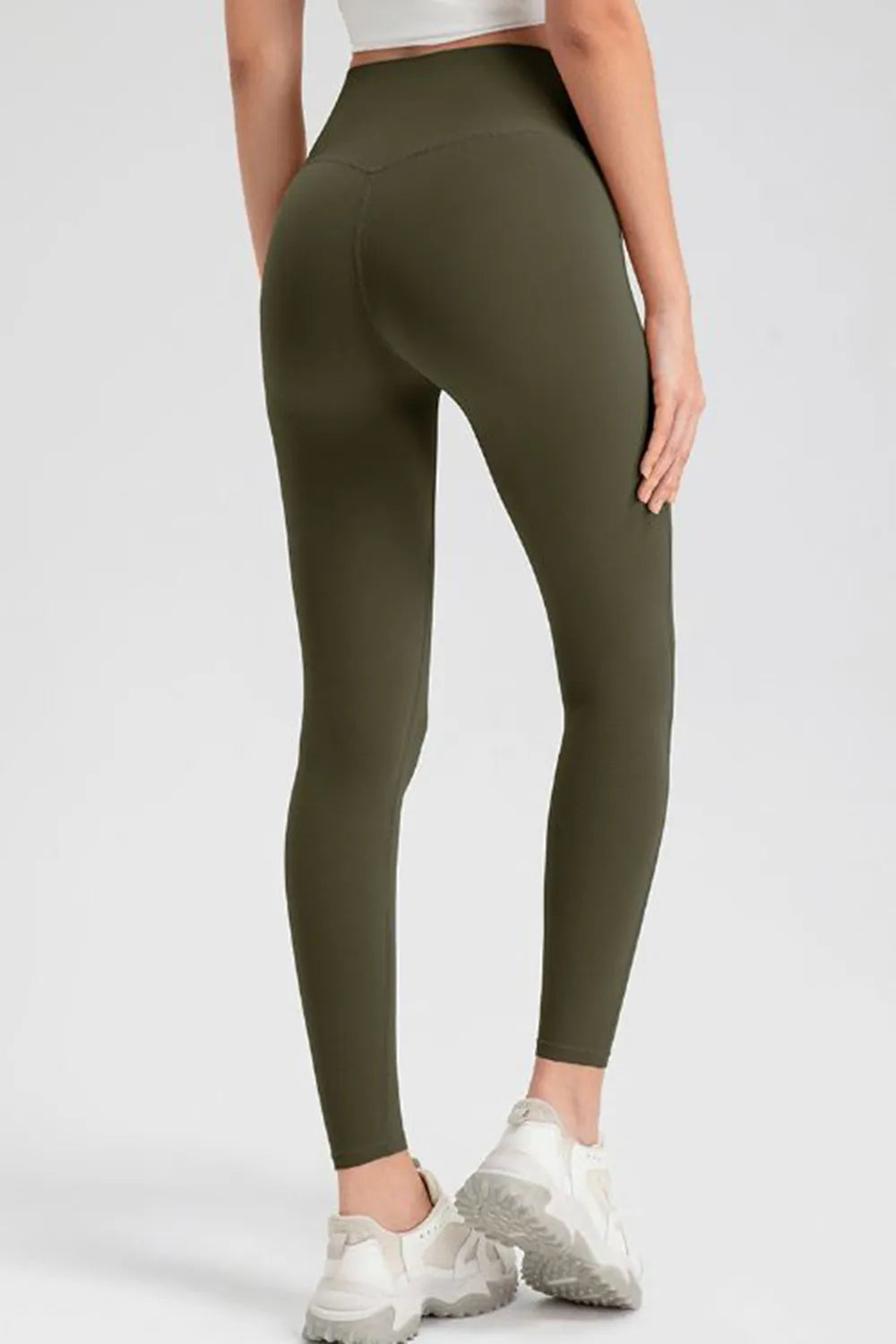 High Waist Skinny Active Pants in Matcha Green for Women