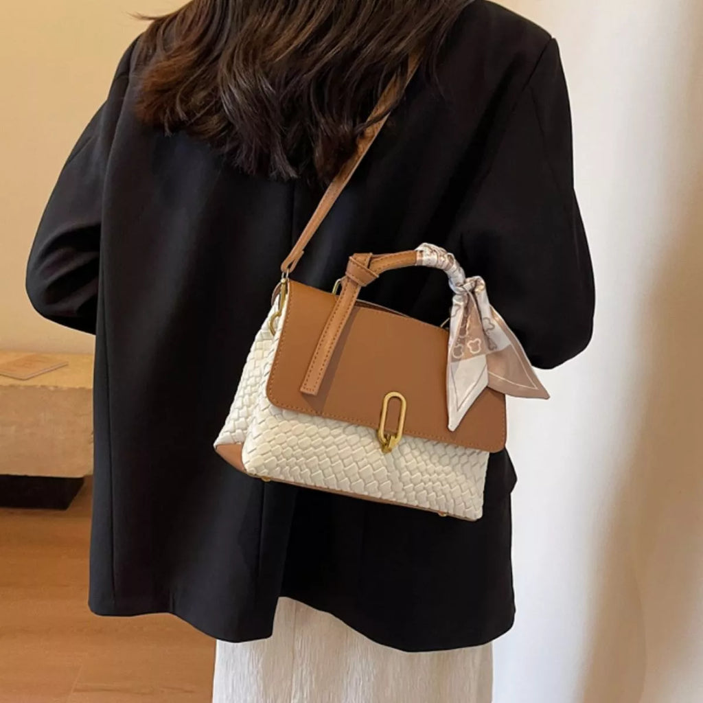 Textured Flap Crossbody Bag for Women