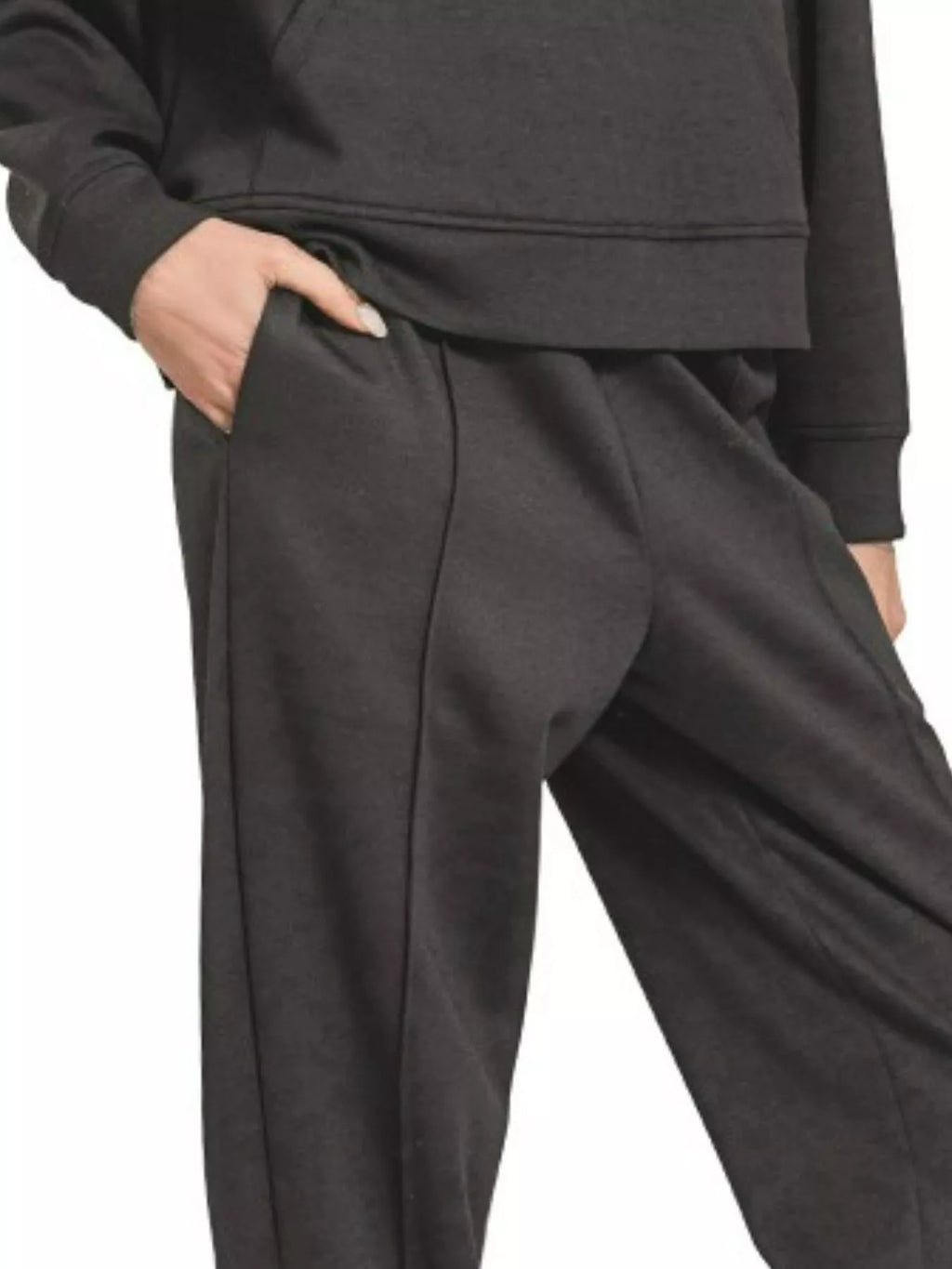 Scuba Half Zip Sweatshirt and Joggers Set in Black for Women