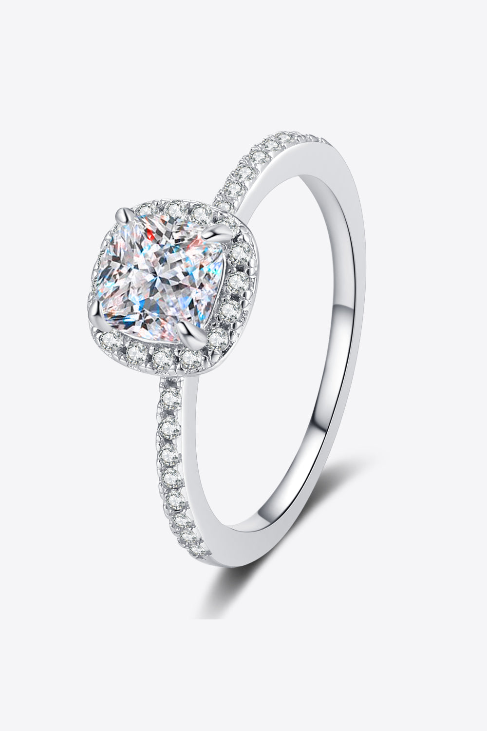 1 Carat Moissanite 925 Sterling Silver Halo Ring for Women