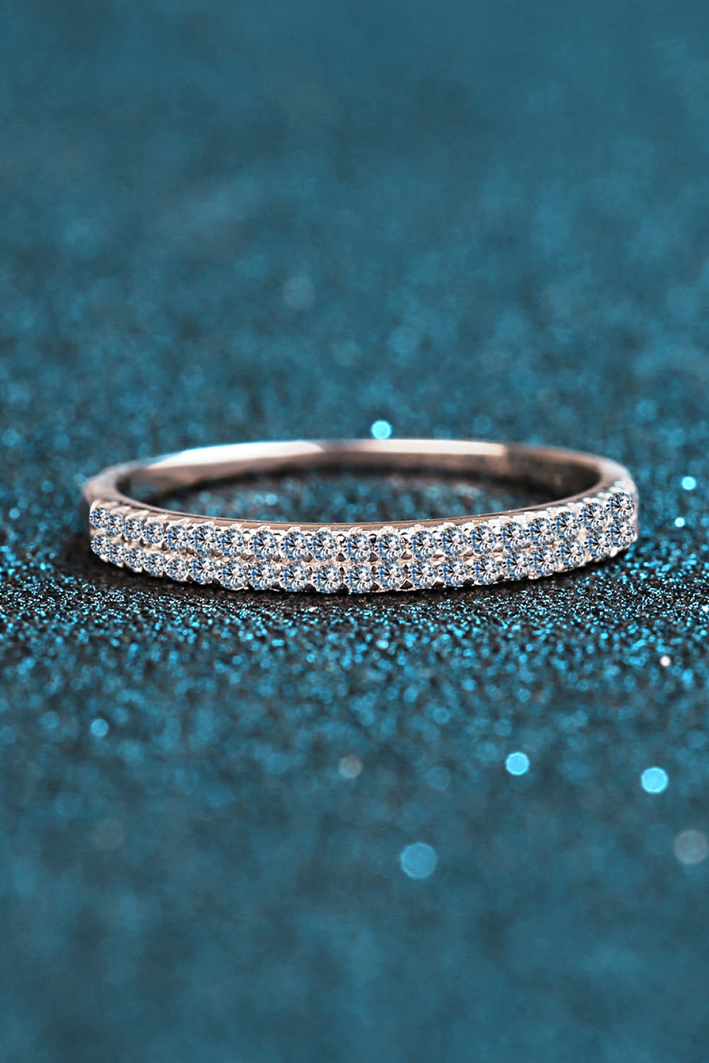Moissanite 925 Sterling Silver Half-Eternity Ring for Women