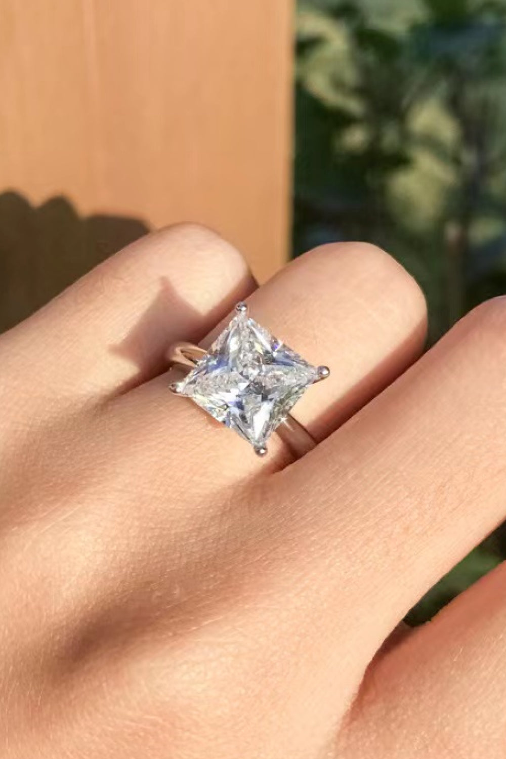5 Carat Moissanite Solitaire Ring in Silver for Women