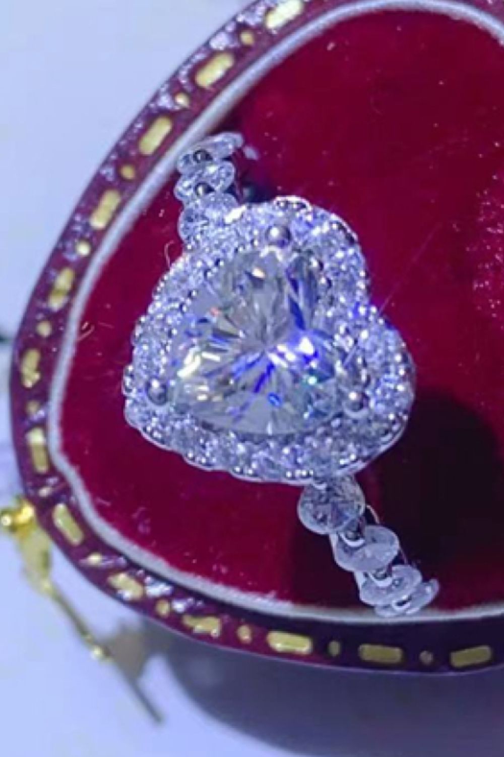 1 Carat Moissanite Heart Ring in White for Women