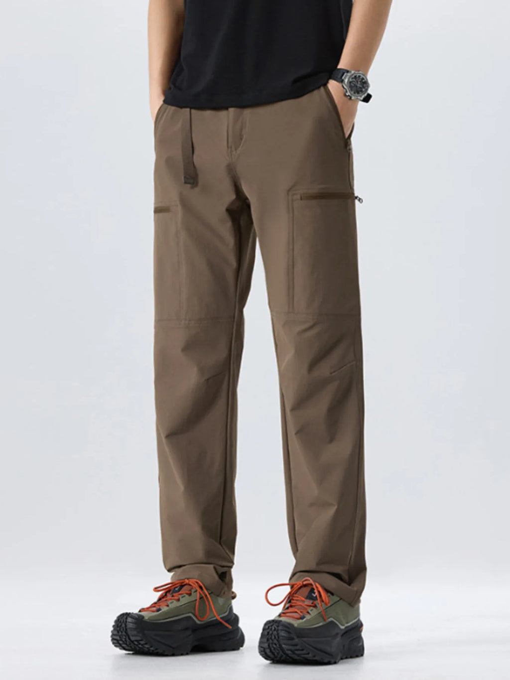 Multi-Pocket Cargo Utility Pants Plus Size in Black for Men