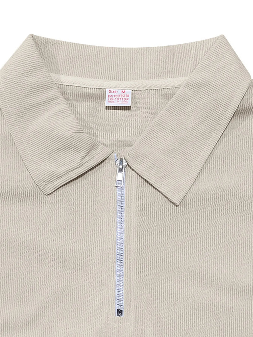 Quarter Zip Short Sleeve Polo and Pants Set Plus Size in White for Men
