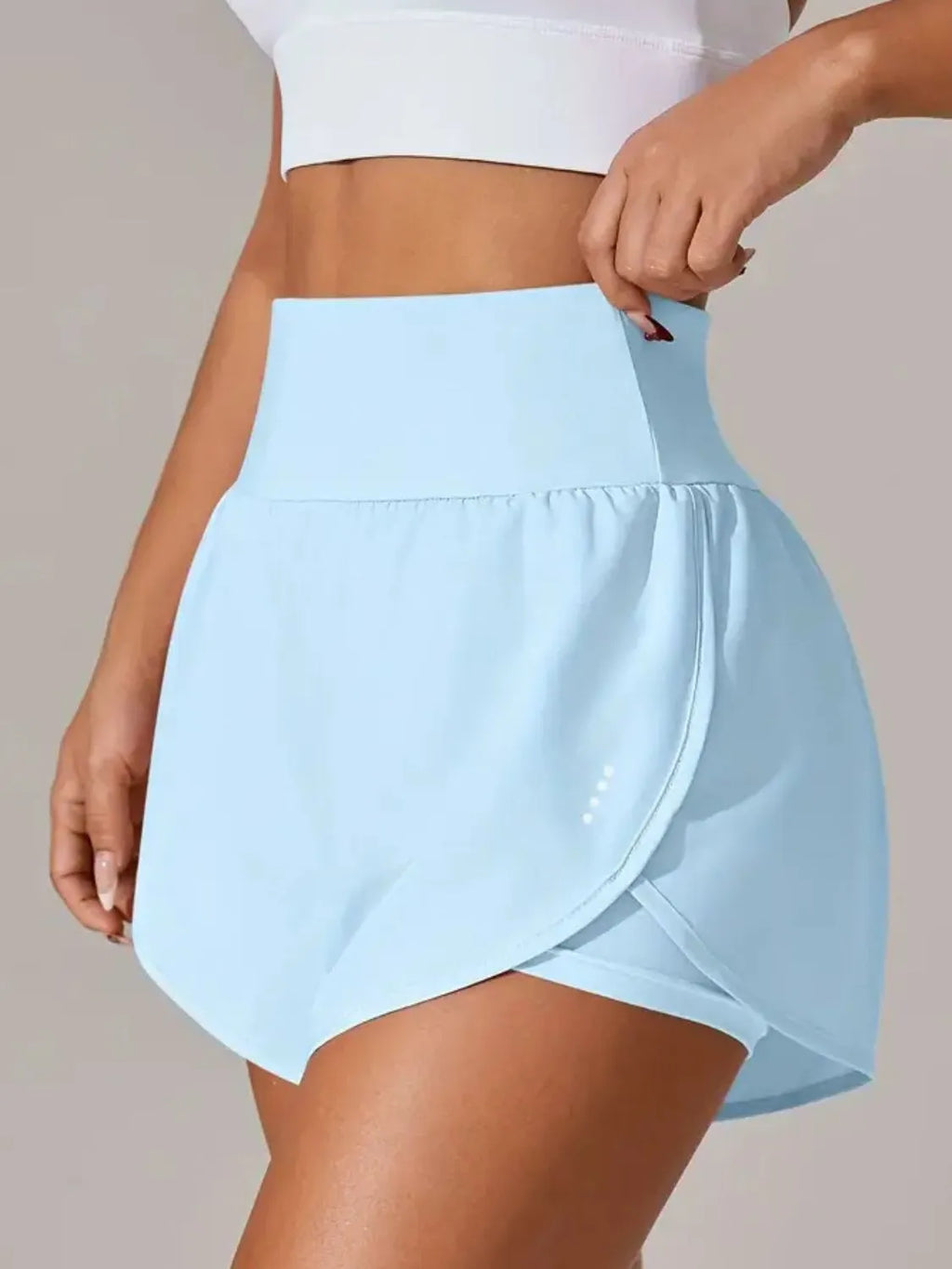 Pocketed High Waist Active Shorts in Orange for Women