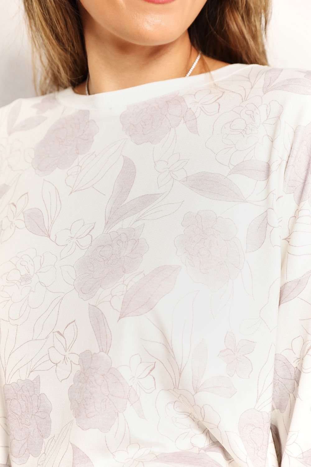 Floral Long Sleeve Top and Shorts Loungewear Set for Women