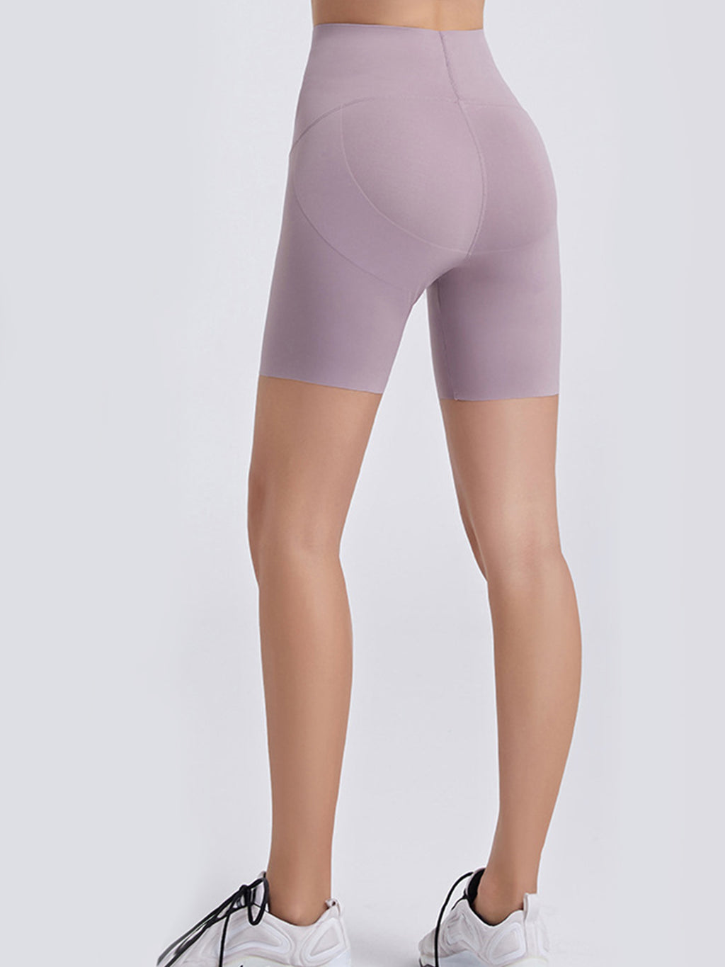 Wide Waistband Sports Shorts in Lavender in Air Force Blue for Women