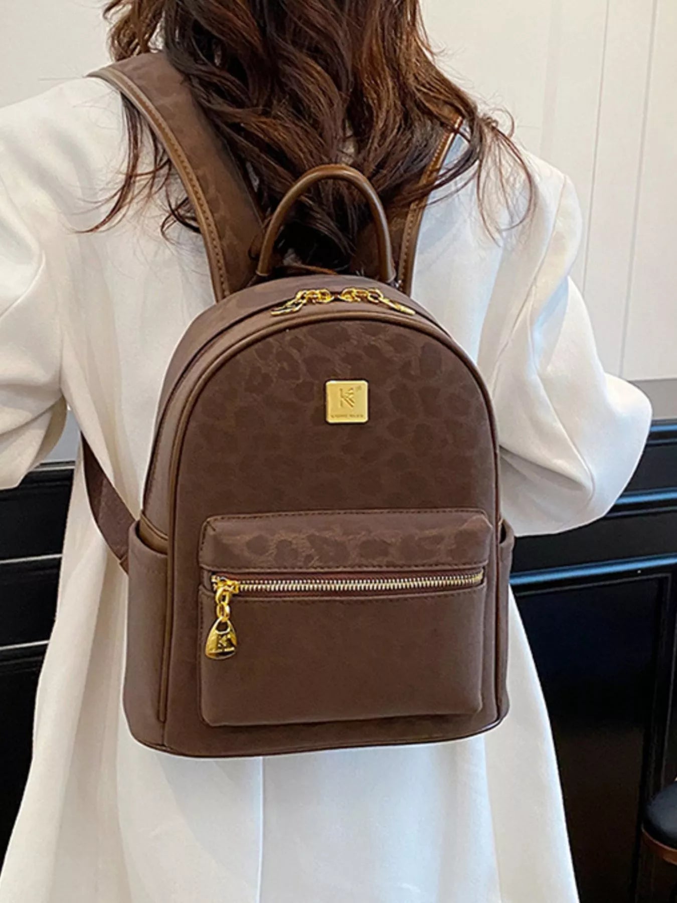 Vintage Style Leather Backpack Bag for Women