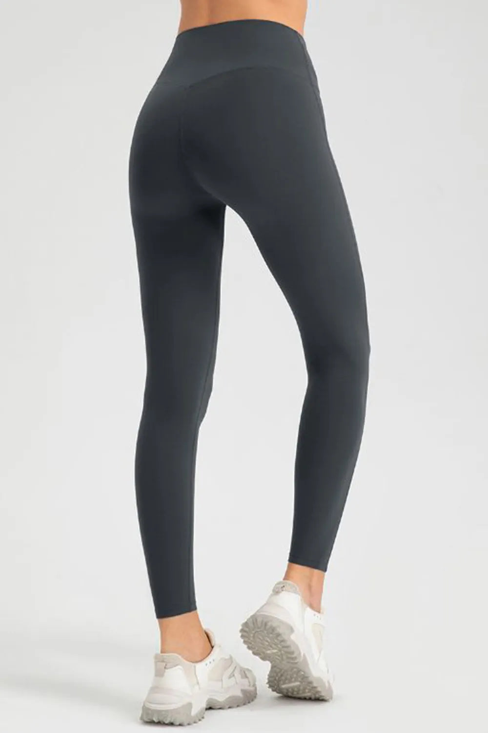 High Waist Skinny Active Pants in Dark Gray for Women