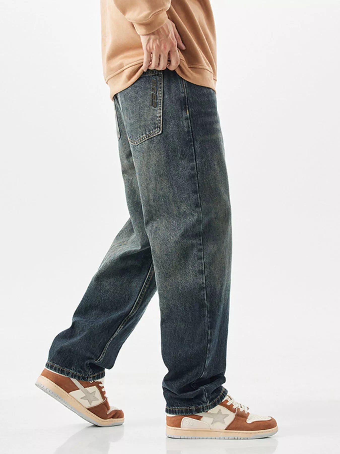Wide Leg Jeans in Blue for Men