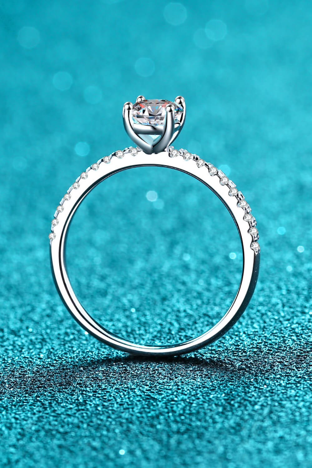 925 Sterling Silver Inlaid 1 Carat Moissanite Ring for Women