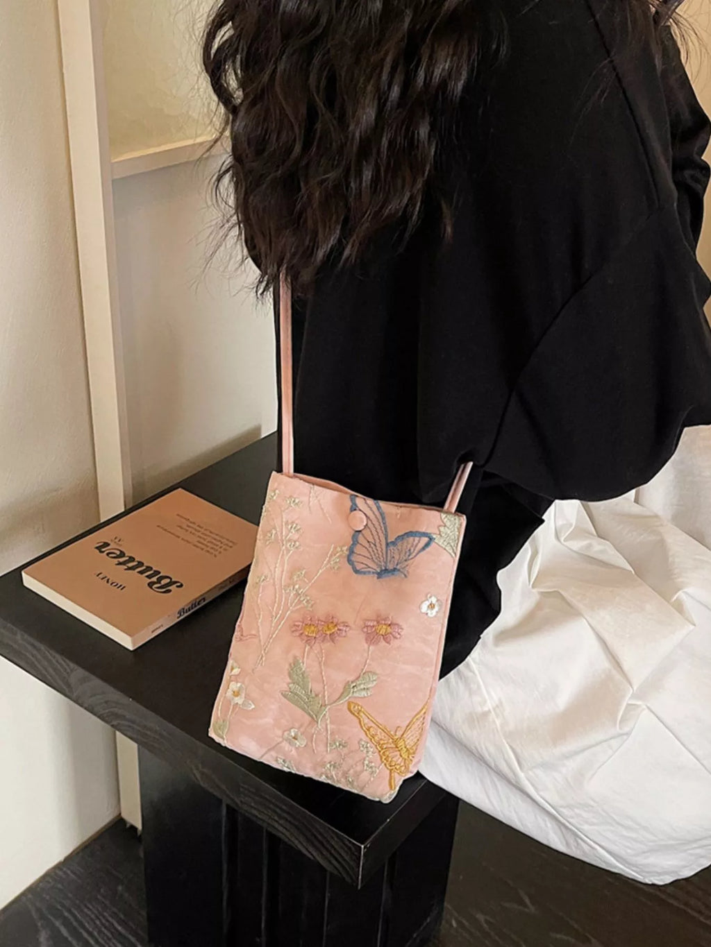 Embroidered Lightweight Crossbody Bag for Women