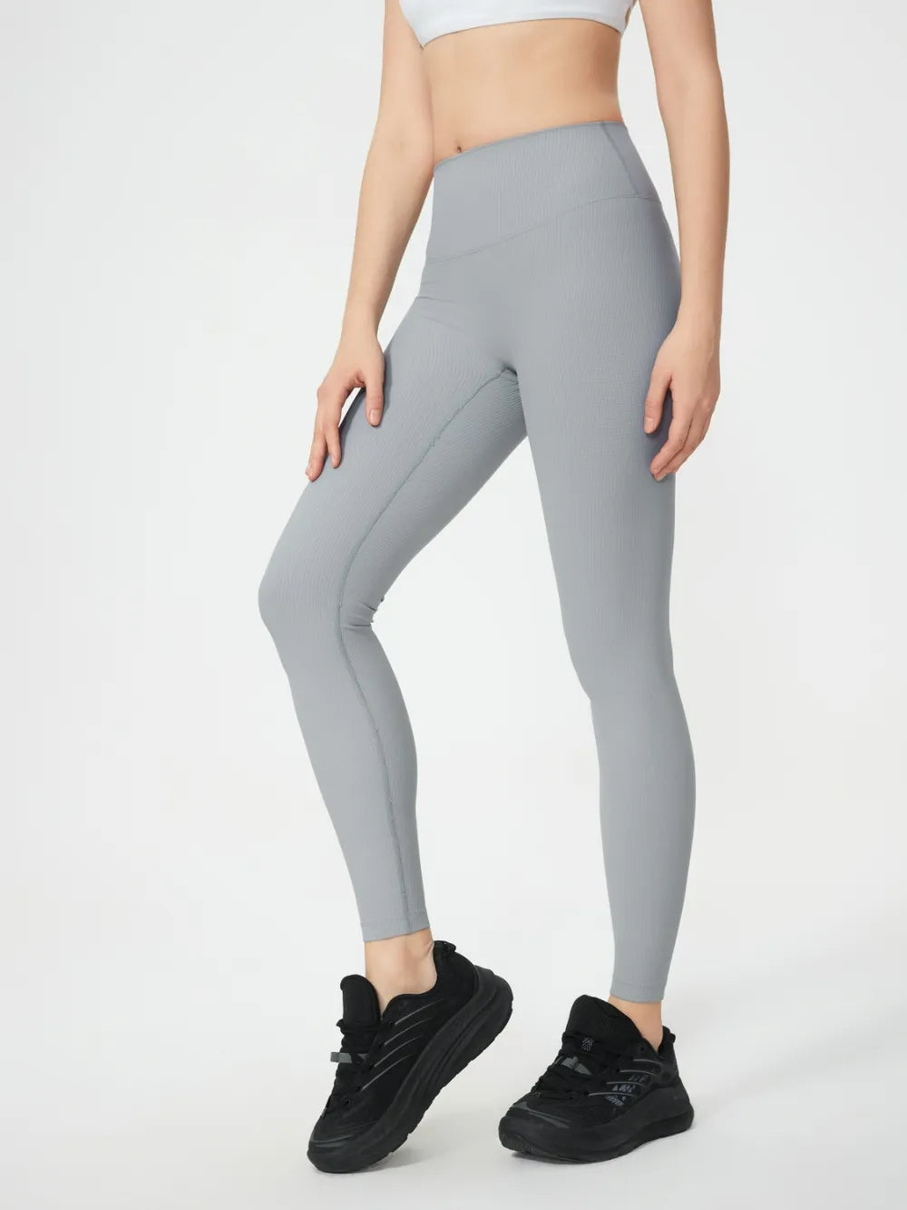 High Waist Active Leggings in Light Gray for Women