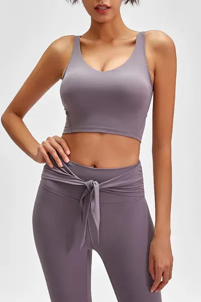Scoop Back Sports Bra in Mauve for Women