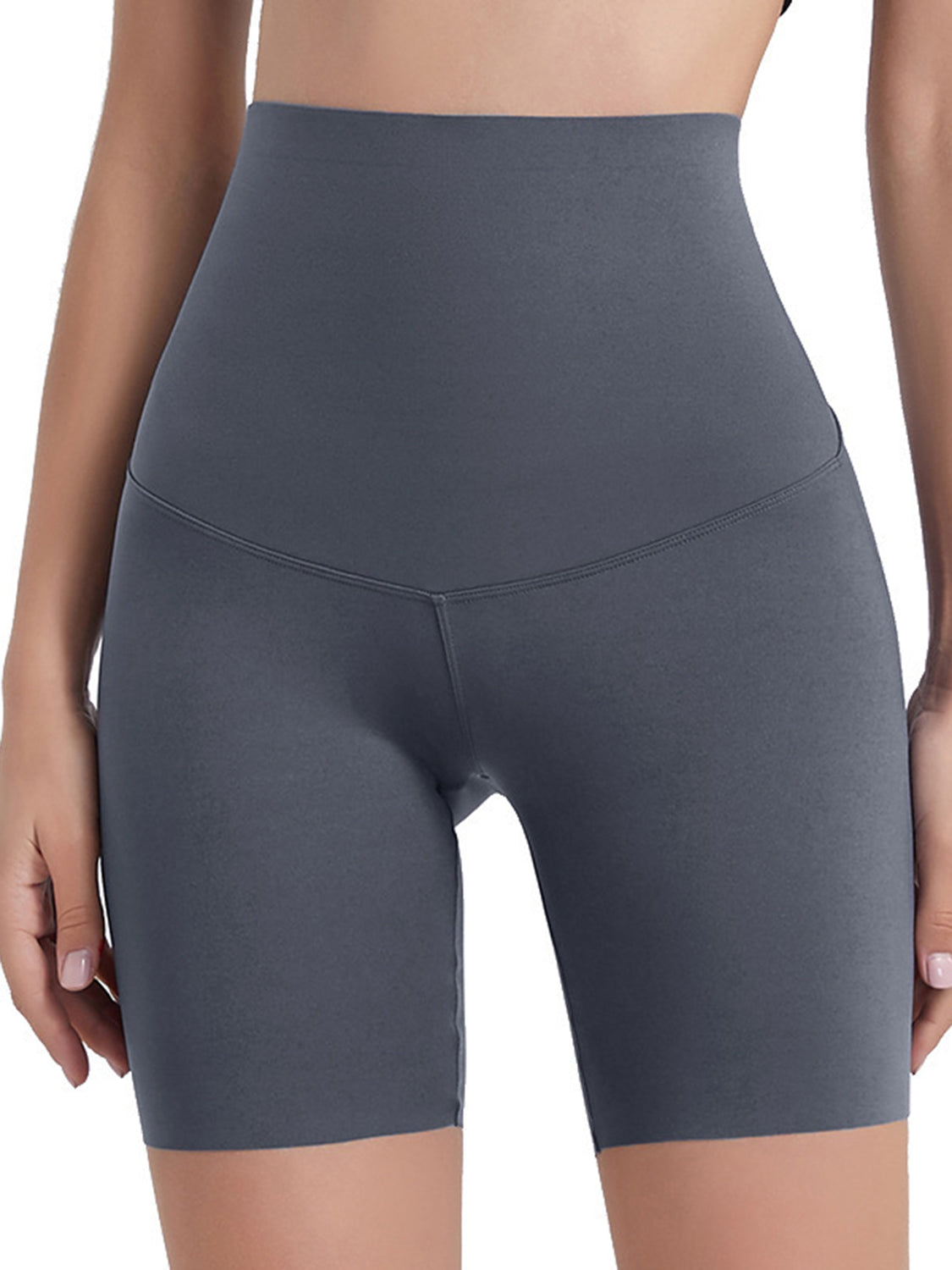 Wide Waistband Sports Shorts in Lavender in Lilac for Women