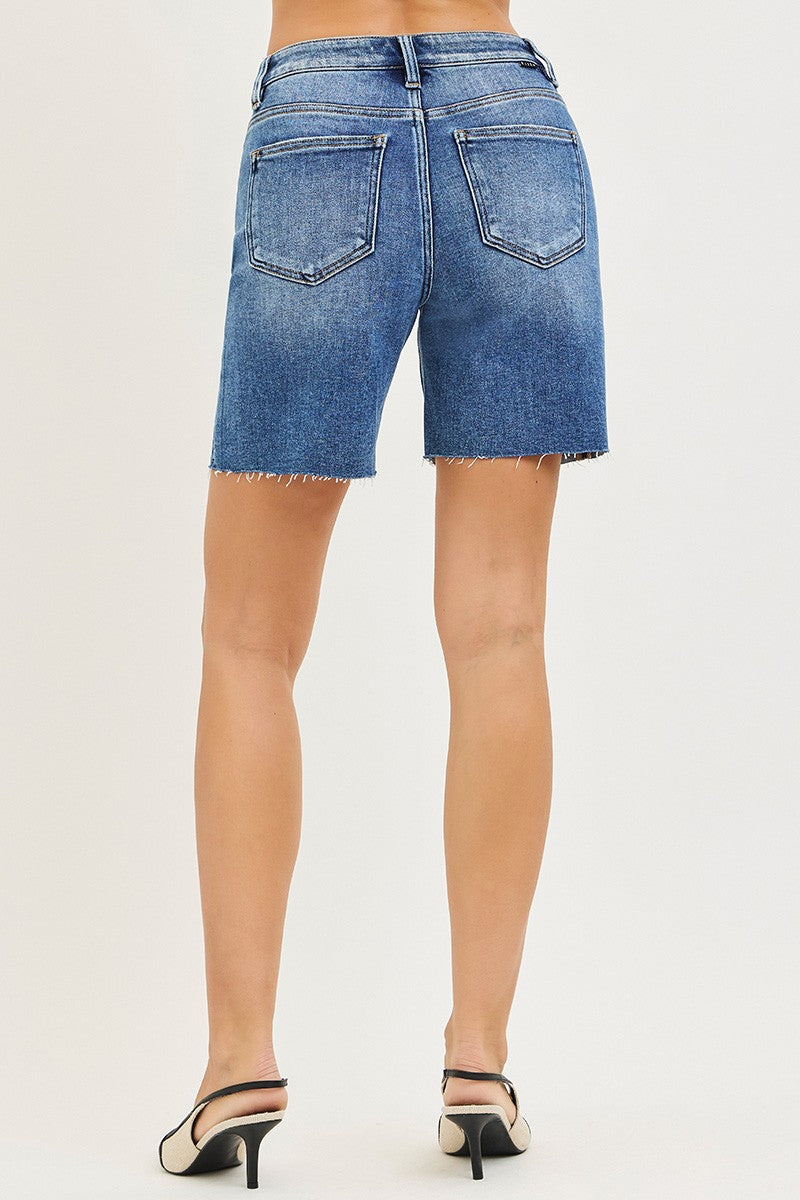 Tummy Control High Rise Raw Cut Hem Jhorts for Women