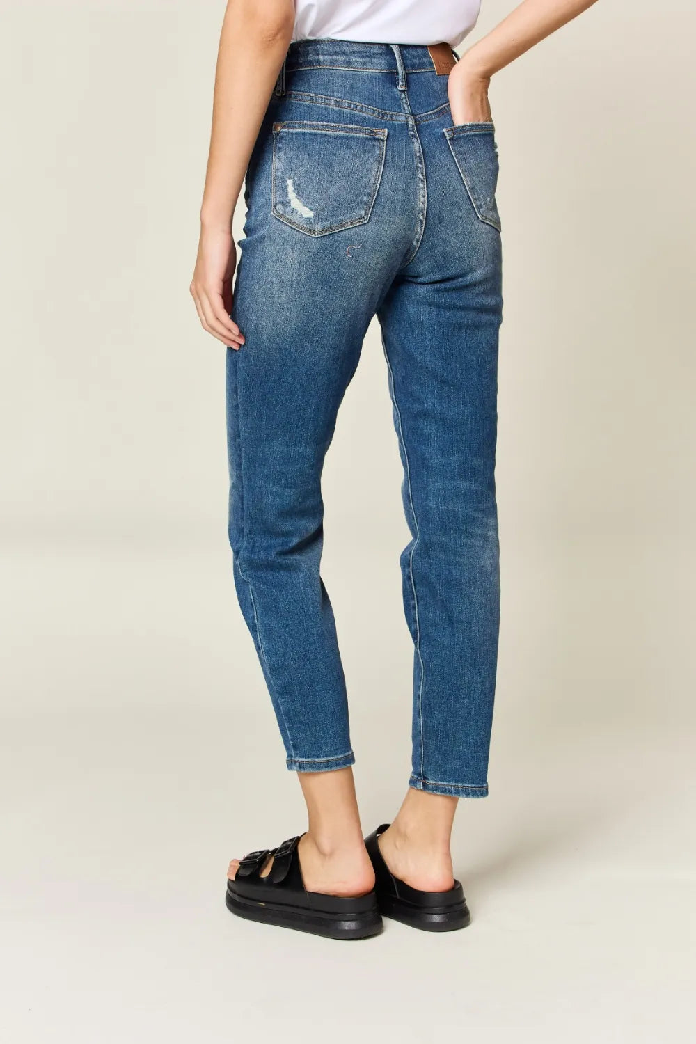 Plus Size Tummy Control High Waist Slim Jeans for Women