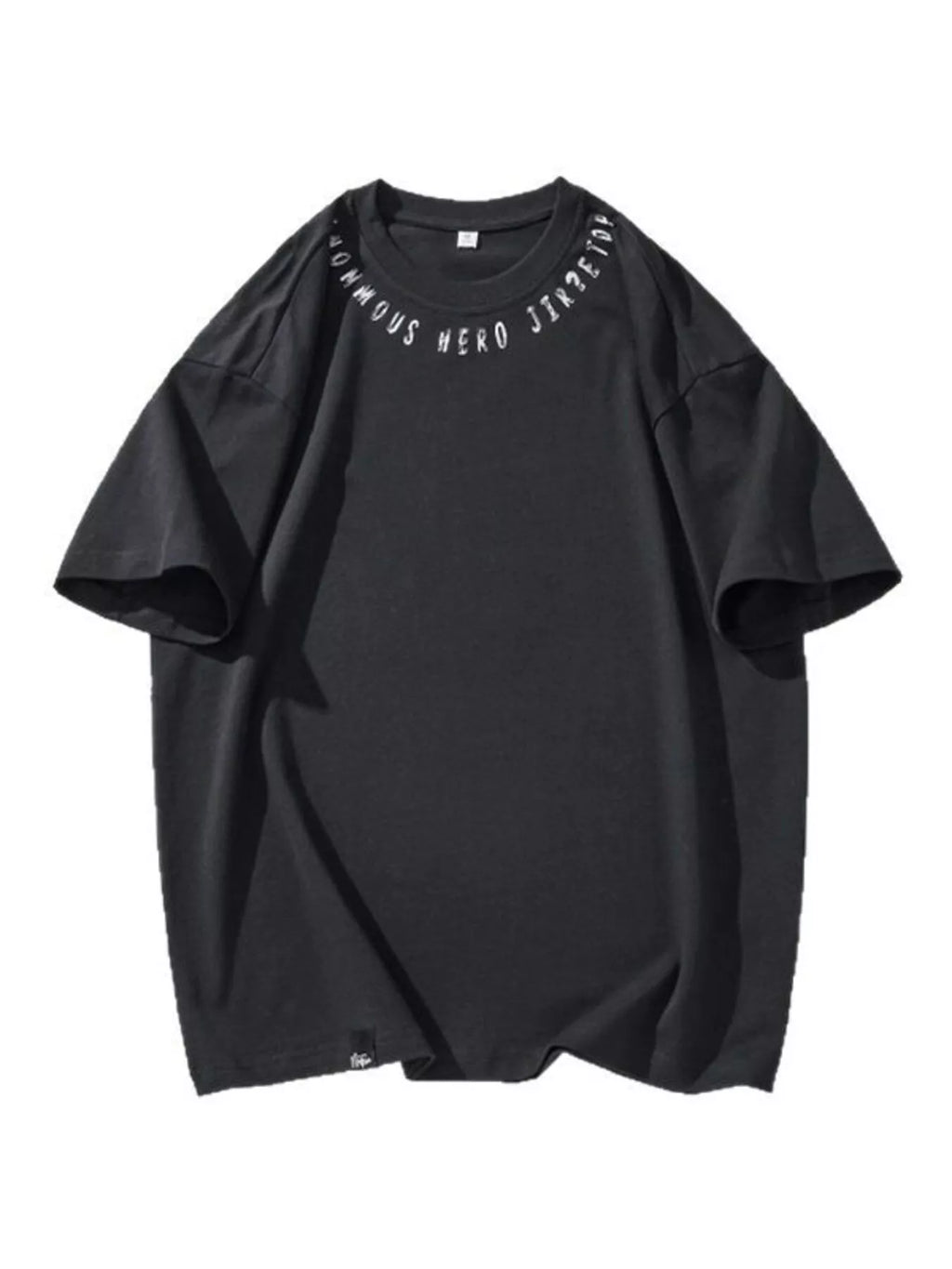Plus Size Round Neck Short Sleeve T-Shirt in Soft in Black for Men