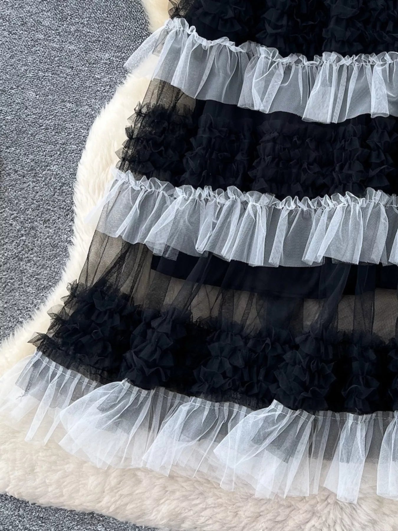 Ruffle Tulle Skirt for Women