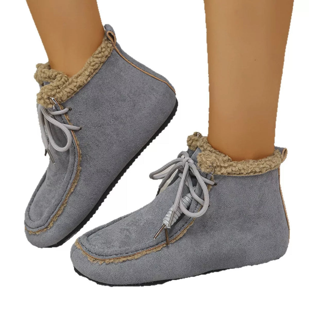 Plush Lined Ankle Boots in Brown for Women