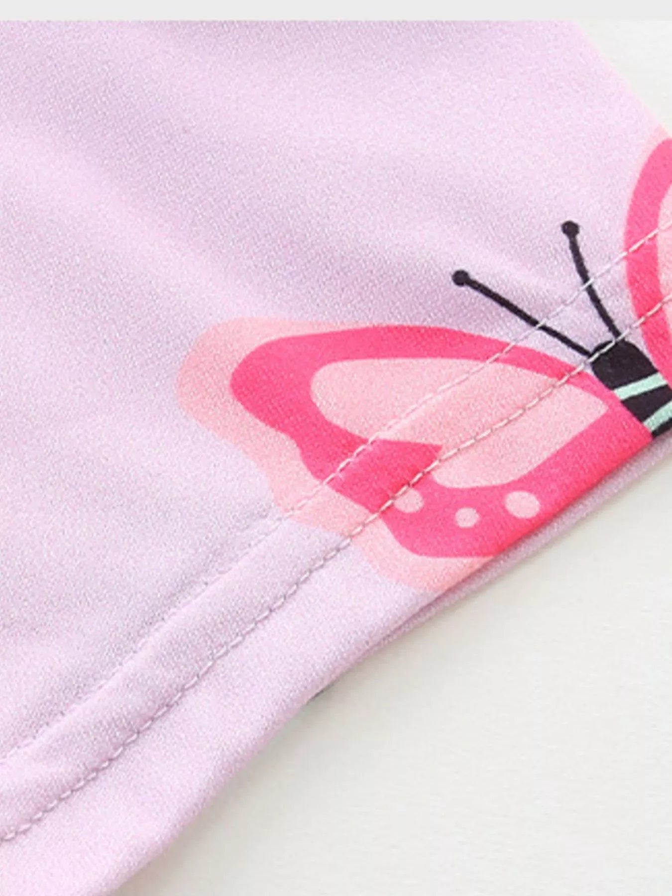 Butterfly Print Casual Dress in Pink Purple for Girls