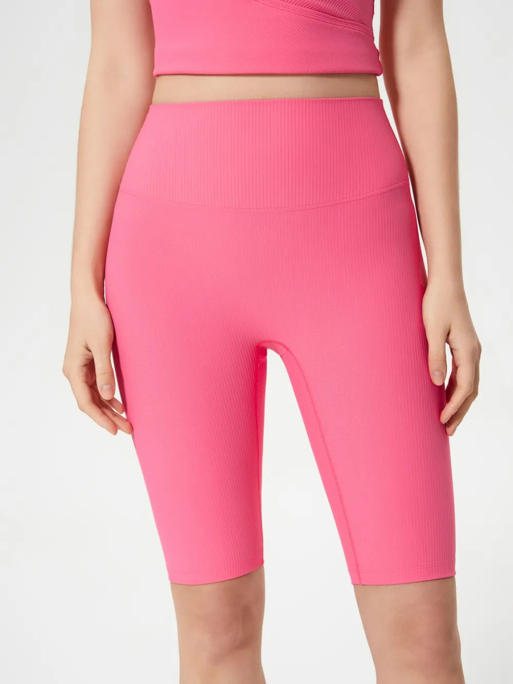 High Waist Active Shorts in Gray in Light Blue for Women