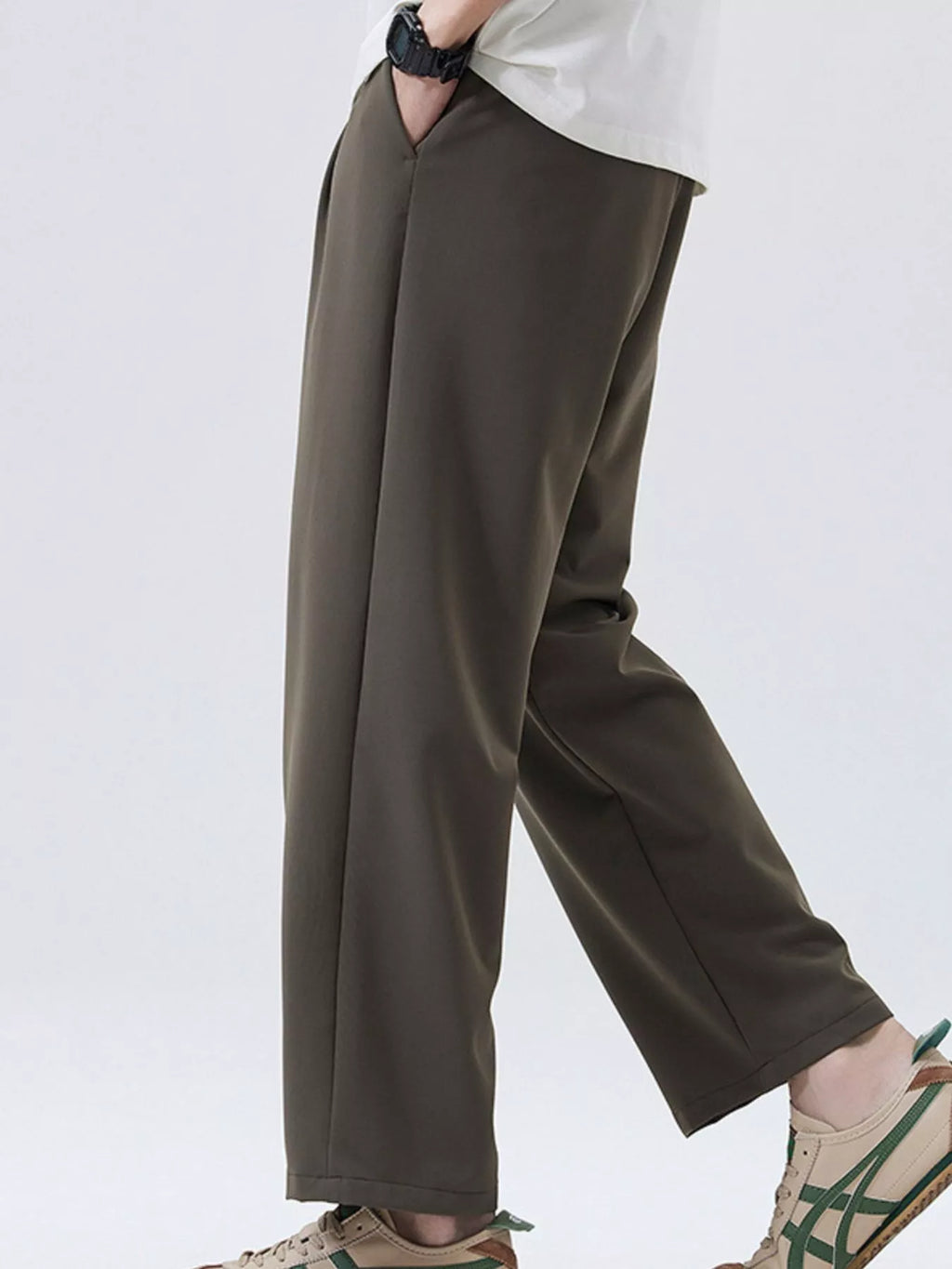 Casual Loose Fit Pants Plus Size in Brown for Men