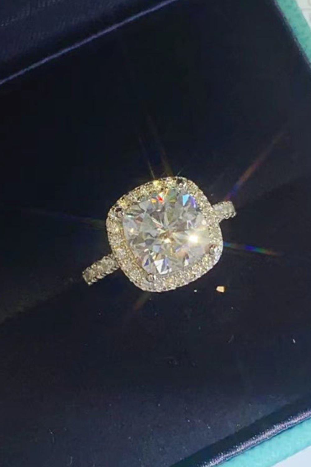 3 Carat Moissanite 925 Sterling Silver Square Ring in White for Women