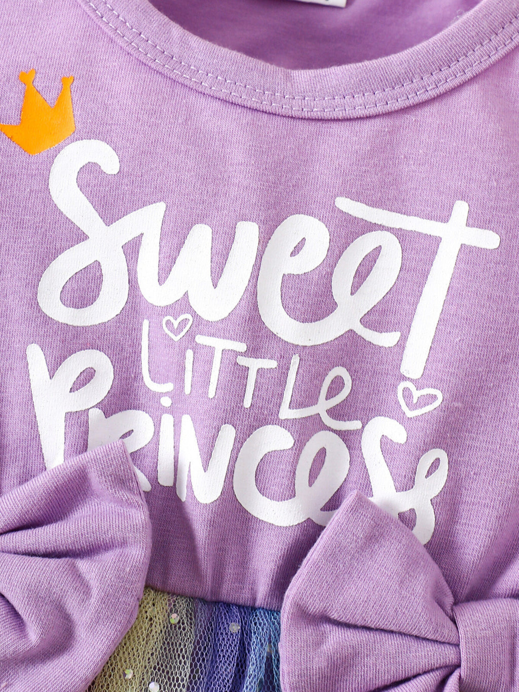 Bowknot Tulle Dress with Headband in Lavender for Girls