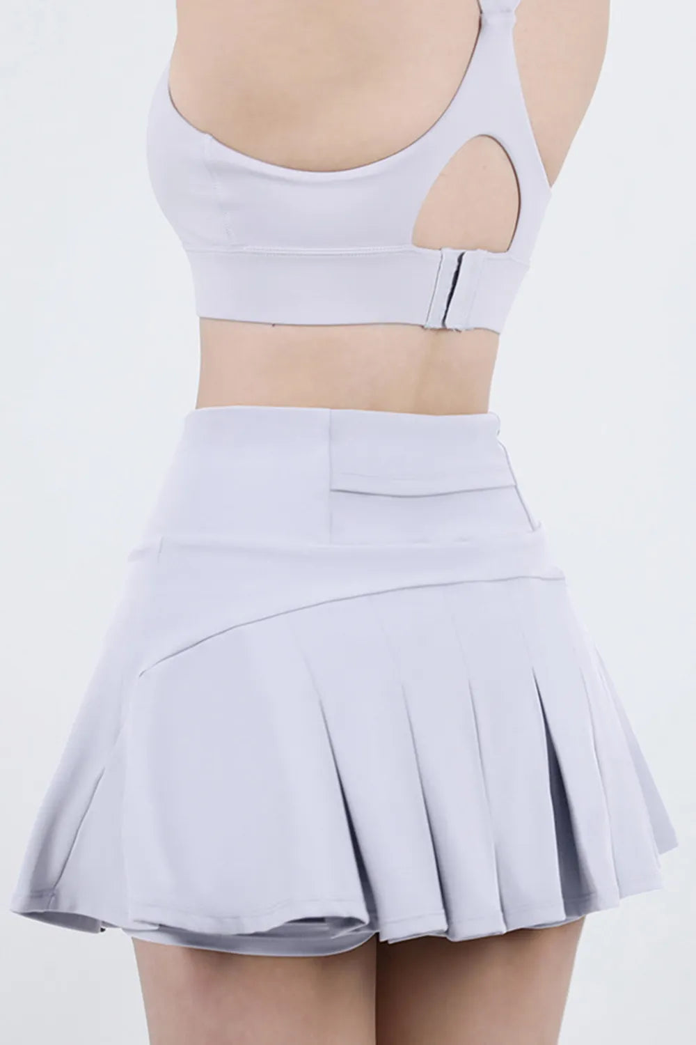 High Waist Pleated Active Skirt in Dark Gray for Women