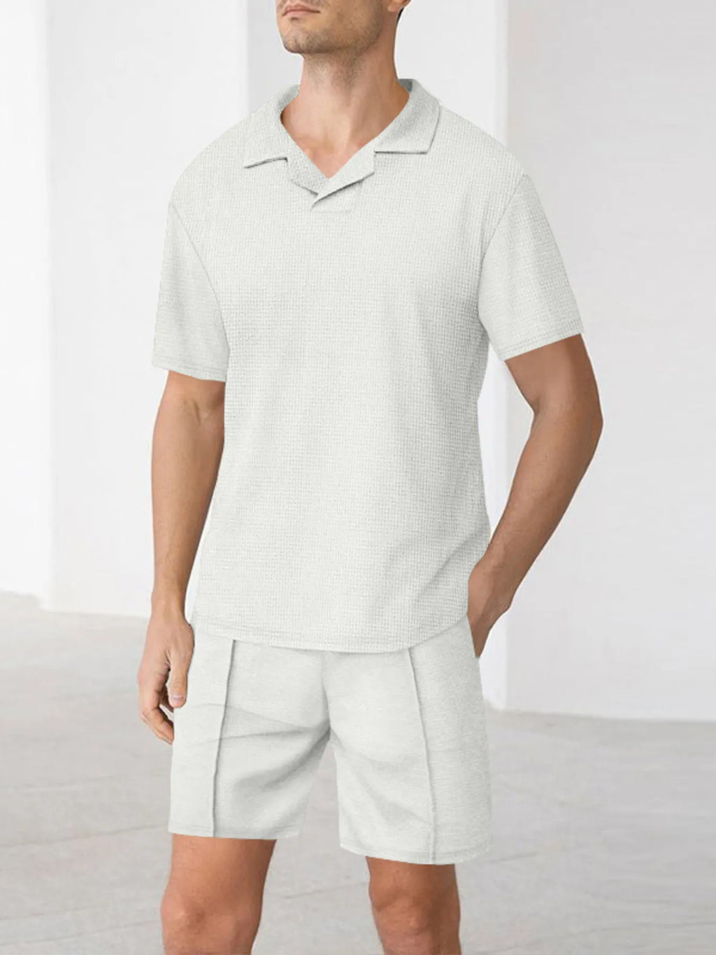 Short Sleeve Top and Shorts Matching Set Plus Size in Royal Blue for Men