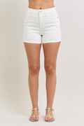 High-Waisted Slim Short Plus Size in Wht for Women