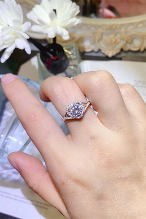 Adored 1 Carat Moissanite 925 Sterling Silver Heart Ring in Green for Women